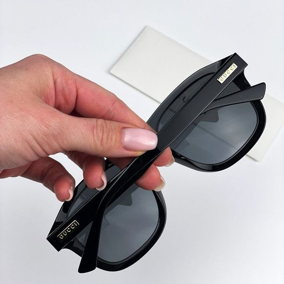 Gucci GG1316S 001 Sunglasses Black Grey Square Unisex - Picture 4 of 11